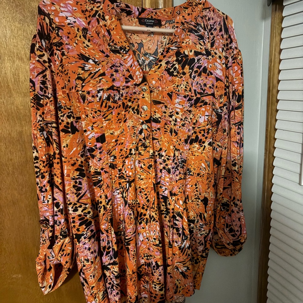 Cocomo Orange Patterned Blouse